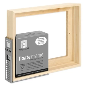 Ampersand 8x10 Maple Wood Floater Frame for Canvas and Panel Art - Picture 1 of 8