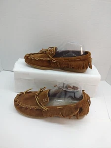 Minnetonka Mokassins Halbschuhe Damen Größe 7,5 Braun Wildleder Slipper - Bild 1 von 10