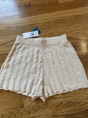 NEW Ladies ROXY Shorts - Summer Nomad Short, Cream Color, Knit Sweater, SMALL - Image 1 of 4