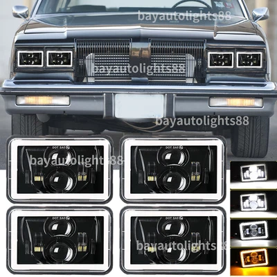 Faros LED cuadrados 4x6 pulgadas alto/bajo DRL aptos para Oldsmobile Cutlass 1980-1988 Foto 1 de 4