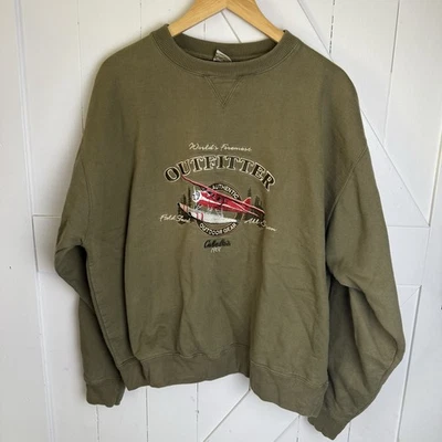 Vintage 90s Men’s Cabela’s Sweatshirt Outfitter Embroidered Seaplane Outdoor L - Image 1 of 4