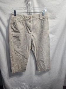 Kim Rogers Capri Damengröße 8 khaki elastischer Bund Hose - Bild 1 von 6