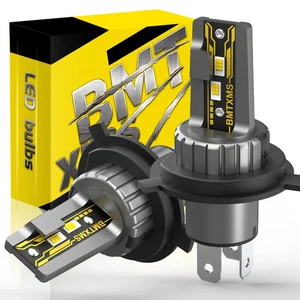 1/2PCS H4 LED Moto High Low Beam Headlight Fog Bulb Fanless White Yellow Light - Picture 1 of 22