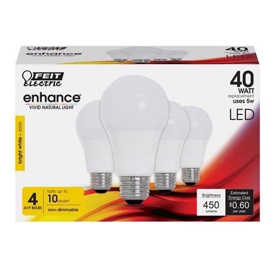Feit Electric OM40/930CA10K/4 E26 Medium Clear 40W A-Line LED Bulb (Pack of 6) - Image 1 of 2