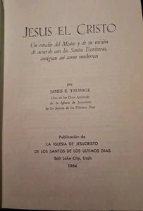 1975 JESUS THE CHRIST In Spanish ( Jesus el Cristo)  by James Talmage LDS, CLEAN - Picture 1 of 1