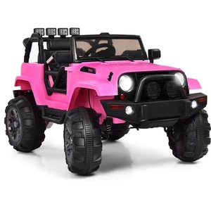 Kids Ride On Truck Car w/ Remote Control Music LED Light Pink Christmas - Picture 1 of 7