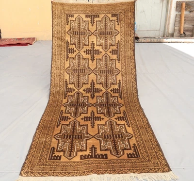 2x6 Warm Terracotta Tribal Afghan Baluchi Runner Rug – Geometric Nomadic Motif - Image 1 of 4