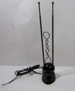 Vintage MCM Bakelite & Brass Indoor Rabbit Ears TV Antenna Space-Age - Bild 1 von 11