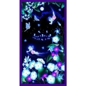 *Glow* Magic Moon Garden Panel Fabric! 100% Cotton•Awesome!•Fast Ship! - Picture 1 of 5