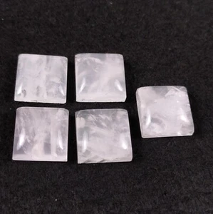 5 Pcs Gorgeous Natural Rose Quartz Square Cabochon - Healing Crystal Gemstone - Picture 1 of 7
