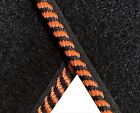 Boot Mat for Peugeot Partner Tepee 2008 On Black Carpet Orange Stripe Trim