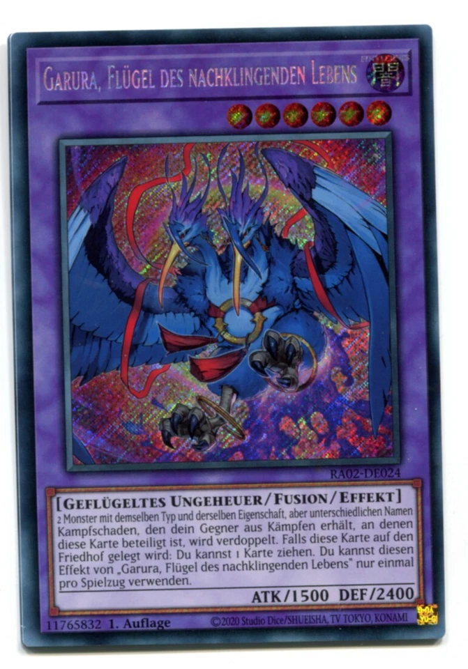 Yu-Gi-Oh! Garura Flügel des Nachklingenden Lebens Secret Rare RA02-DE024 - Bild 1 von 1