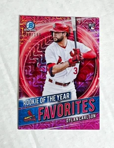 DYLAN CARLSON 2021 Bowman Chrome ROY Favs PINK MOJO SP RC REF 188/199! INVEST! - Picture 1 of 2