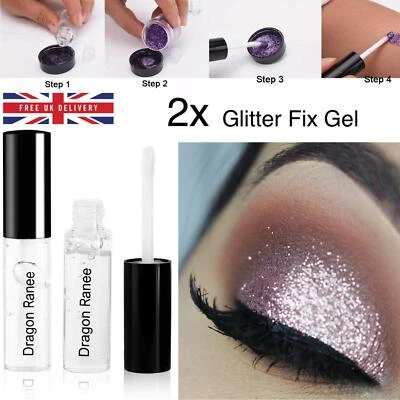 STARGAZER 2x 4ml GLITTER FIX GEL Perfekt zum Auftragen von losem Glitzer auf Gesicht und Körper
