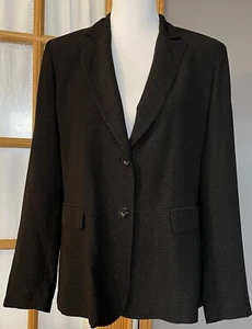 Vtg Kenar USA Blazer Jacket Womens Sz 12 Black Pockets Academia Business Gothic - Picture 1 of 13