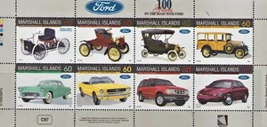 Marshall Islands Scott Listed Ford Cars 100 Years 1996 Sheet MNH - Picture 1 of 4