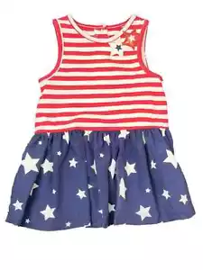 Marmellata Infant Baby Girls Red White Blue Stars Patriotic Sundress Dress 6-9M - Picture 1 of 1