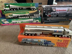Oil Gas Tanker Truck Toy Lot of 6 Trucks BP Mobile Sunoco Speedway - Picture 1 of 11