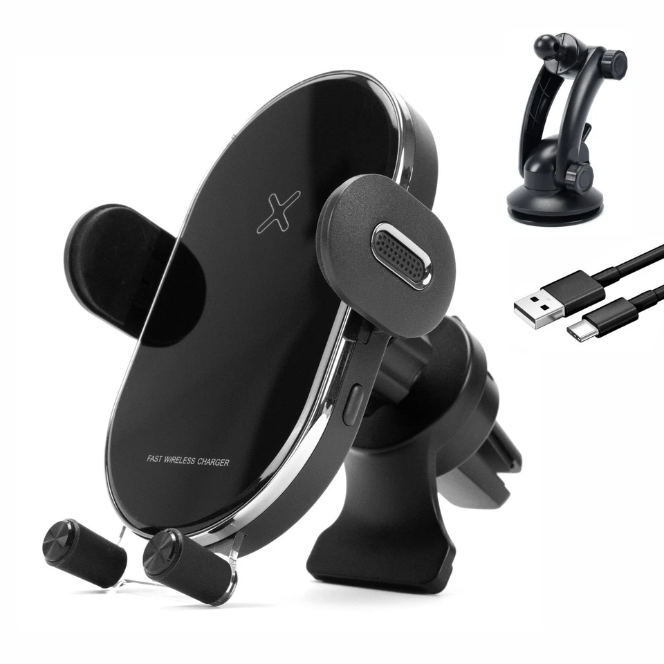 15W Automatic Clamping Wireless Car Fast Charger Mount For iPhone 11/13 Samsung  - Image 1 of 1
