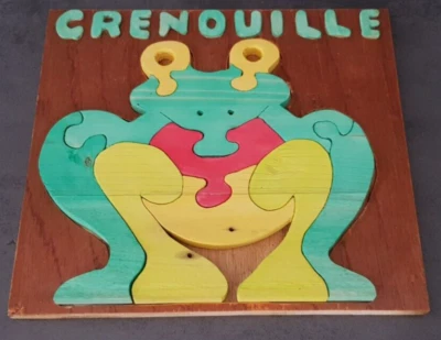 Jeux en bois fait main en France - Puzzles animaux - Grenouille - Photo 1/2