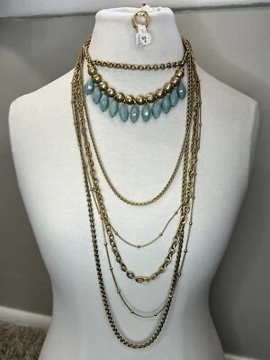Nuevo con etiquetas Lia Sophia 3 piezas Collares y anillos “Cabana” y “Chain Reaction” totalmente nuevos talla 5 Foto 1 de 4
