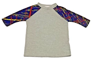 LuLaRoe Gray Blue 3/4 Sleeve Sloan Shirt Top Toddler 2 Boys Kids Lightweight - Picture 1 of 2