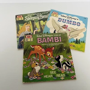 Walt Disney’s Read Along Books Bambi Dumbo Sleeping Beauty ( No Tapes Inc ) - Picture 1 of 19