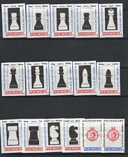 MATCHBOX LABELS GERMANY- Chess Olympics in Siegen, tri-lingual, set of 16 -**