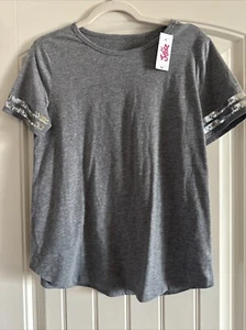 Justice Girls Gray Short Sleeve T Shirt Size Xxl (16/18p) - Picture 1 of 3