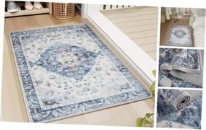 Area Rug, 2x3 Entry Rug Non-Slip Washable Indoor Door Mat, 2'x3' Steel Blue - Picture 1 of 7