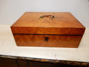 ANTIQUE BIRDS EYE MAPLE DRESSER JEWELRY BOX CIRCA 1860 - Picture 1 of 8