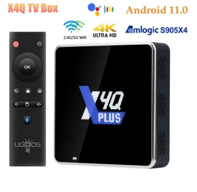 Ugoos X4Q Plus Android 11 S905X4 Smart TV BOX 4G 64G Wifi AV1 H.265 4K HDR Box - Image 1 of 4