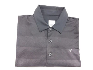 Callaway Polo Shirt Men's Medium Black Stripe Golf Performance Athletic Fit - Picture 1 of 5