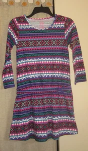 L Large 10 12 girls dress geometric southwestern pink purple teal Faded Glory - Picture 1 of 3