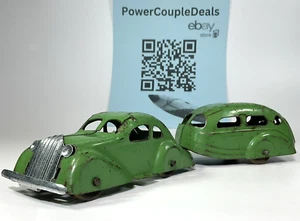 Wyandotte Chrysler DeSoto Airflow w/ Camper Pressed Steel Vintage HTF GREEN Rare - Picture 1 of 16