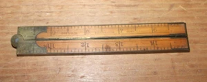 Antique C-S Co. Pine Meadow 2 Foot Folding Ruler Wood and Brass 24 Inch - Picture 1 of 3