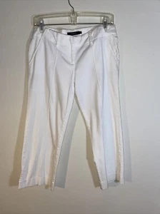 Y2K Arden B. Low 32” Waist Women Sz 4 Ivory Cotton Spandex Comfy Capri Pants USA - Picture 1 of 12