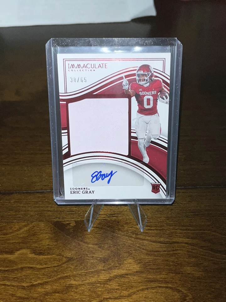 2023 Panini Immaculate Collection Eric Gray RC Auto RPA Ruby /65 New York Giants - Image 1 of 4