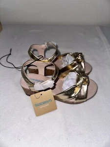 THEREABOUTS Sandalen scharlachroter Keilabsatz goldfarben Mädchen Größe 12M neu mit Karton - Bild 1 von 6