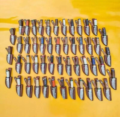 BABA K HOUSE Lot of 20 HANDMADE DAMASCUS STEEL SKINNER HUNTING KNIVES 6inch