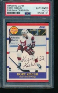 1990 Score #364 Kory Kocur rc signed autograph PSA/DNA very tough swsw6