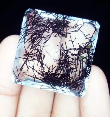 Loose Gemstone 88+ Ct Natural Rutile Quartz Certified Beautiful Square Gems R385 - Image 1 of 4