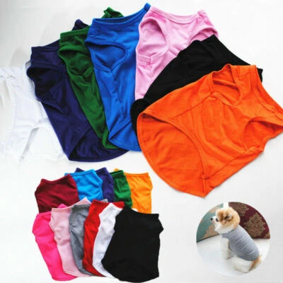 Pet Dog Puppy Vest Soft Cotton Clothes T-Shirt For Small Dog Cat Costume - Image 1 of 4
