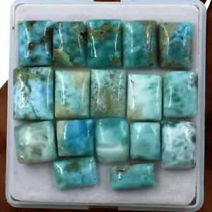 Lot 17 PC Natural Dominican Larimar Untreated 11mm-16mm Cabochon Loose Gemstones - Picture 1 of 12