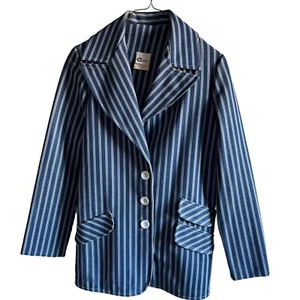 Vintage 80er Caper Mates Damen S/M Nadelstreifen Blazer Jacke Maritim Freizeit - Bild 1 von 9