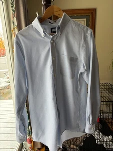 Lands End Tailored Fit Supima Oxford  15.5 34 Striped No Iron Dress Shirt - Picture 1 of 8