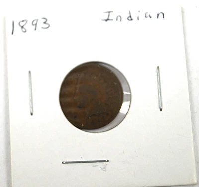 Indian Head Penny One Cent 1893 Antique VTG Coin Flip Collector Resell 266 B131 - Image 1 of 4