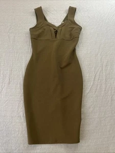 Vestido midi ajustado busto curvo verde caqui olivo talla grande - Imagen 1 de 7