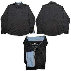 Camisa occidental Buttercloth negra con puño abatible a presión XL delgada manga larga usada en excelente estado - Imagen 1 de 4