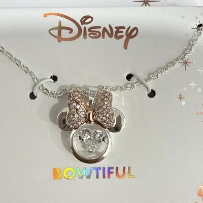 Disney Minnie Mouse Bowtiful Collar Con Corazón Flotante Cristal Nuevo en Caja Foto 1 de 4